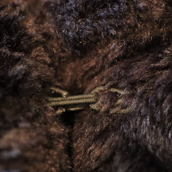 Vintage Black Esprit Faux Fur Lined Coat Size Large - Picture 5 of 11